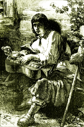 Беларускі лірнік. Малюнак М. Э. Андрыёлі, 1872 г.