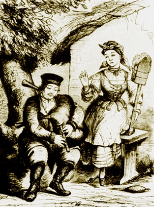 Беларускі дудар. Малюнак П. Аненскаяга, 1853–1855 гг.