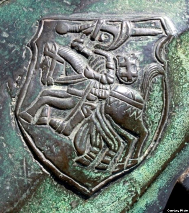 Герб Пагоня на гармаце Жыгімонта І Старога. 1529 г.